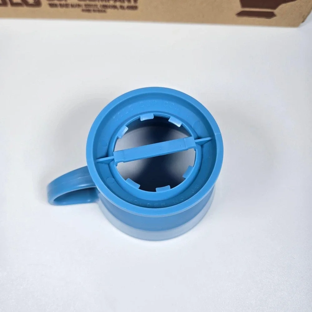 Vintage SOLO Cozy Cup Holders Blue Plastic Stackable 8 Original Box Retro‎ MCM